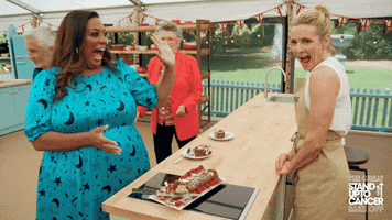 Happy Cheers GIF by The Great British Bake Off