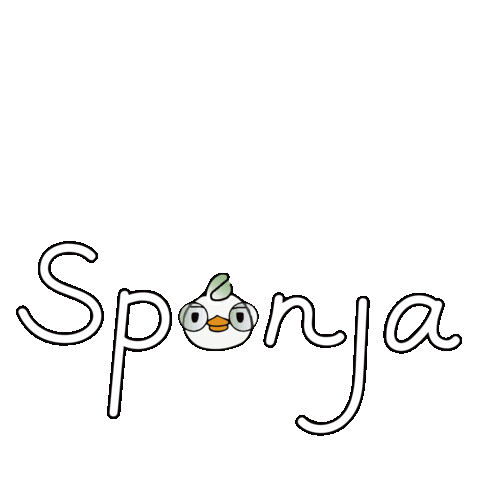 Typography Duck Sticker by Sponya