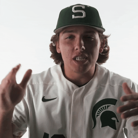 Go Green Baseball Player GIF by Michigan State Athletics