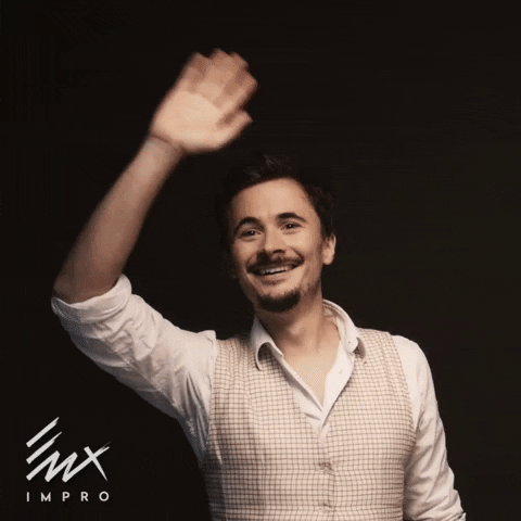 Wave Goodbye GIF by EUX Compagnie d'Improvisation