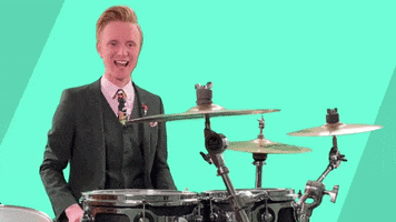 Drum Kit Party GIF by Owain Wyn Evans