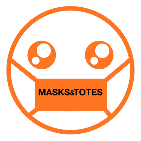 masksandtotes smile blue face orange GIF