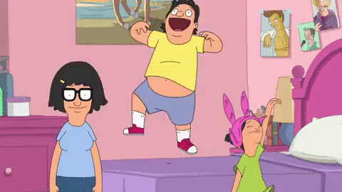 Image result for excited gif bob's burgers