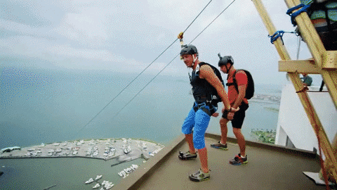 zipline parachuting GIF