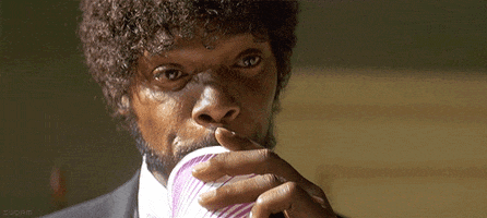 pulp fiction drinking GIF