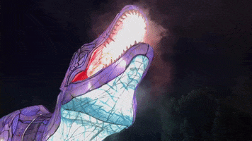 T-Rex Lights GIF by Oakland Zoo