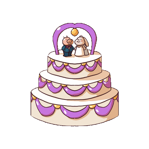 Cartoon wedding cake Royalty Free Vector Image