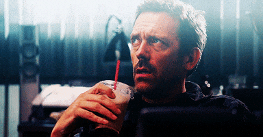 hugh laurie drinking GIF