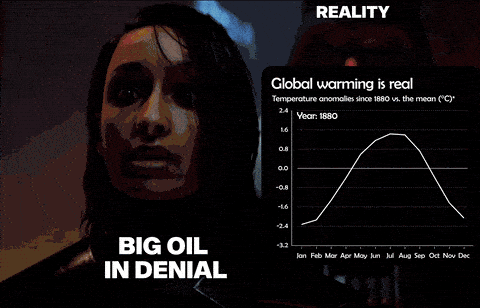 Big oil in denial motion meme