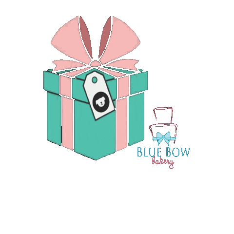 blue bow bakery Sticker