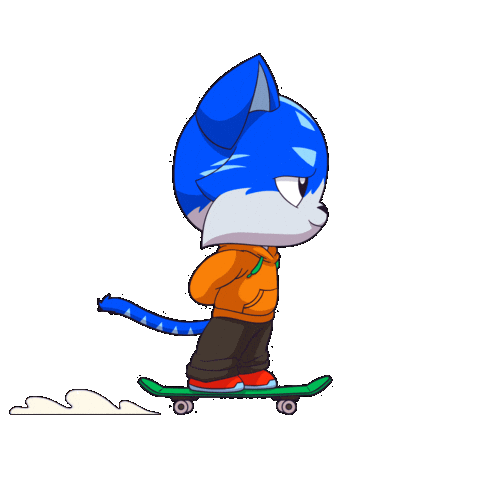 Cat Skating Sticker by Toshithecat