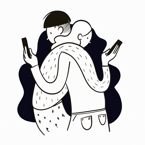ronchao love illustration hug digital GIF