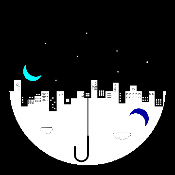 Cyandroid_ star moon city urban GIF