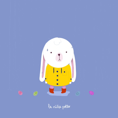 Laninapollo sad rain bunny friend GIF