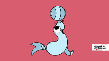 SWR-Kindernetz animation ball seal playing GIF