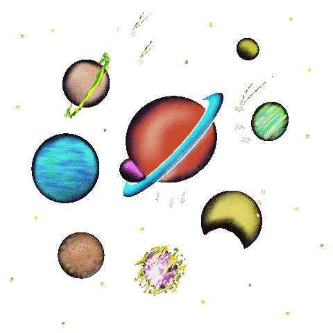 reinapatterns universo espacio planetas galaxi Sticker