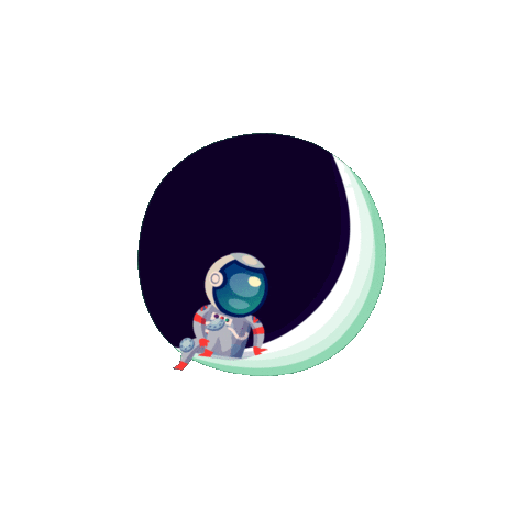 Space Moon Sticker by axxaglobal