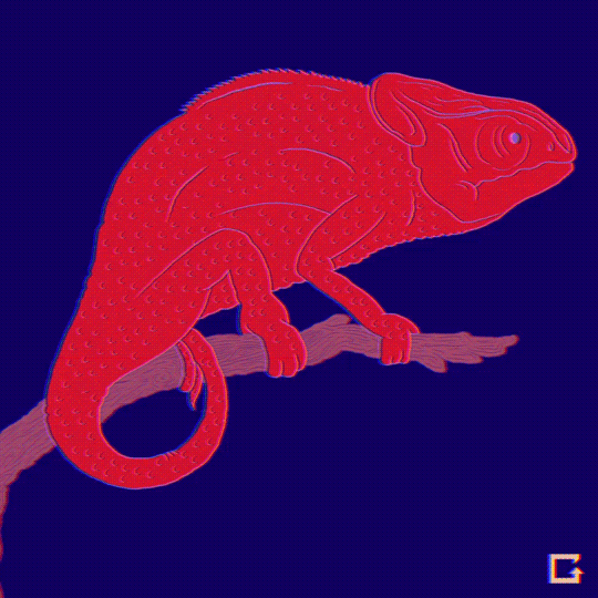 chameleon changing color animated