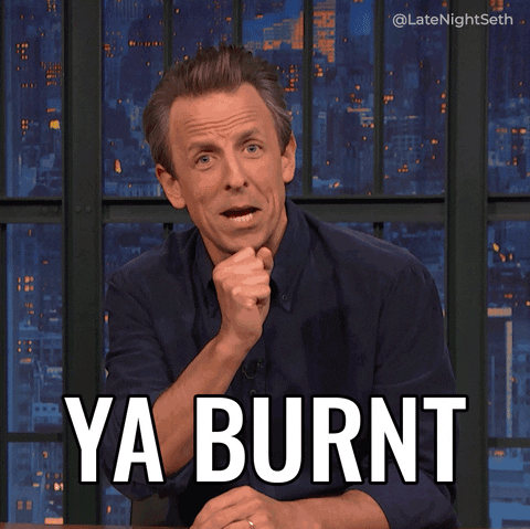 Seth Meyers Burn GIF by Late Night with Seth Meyers