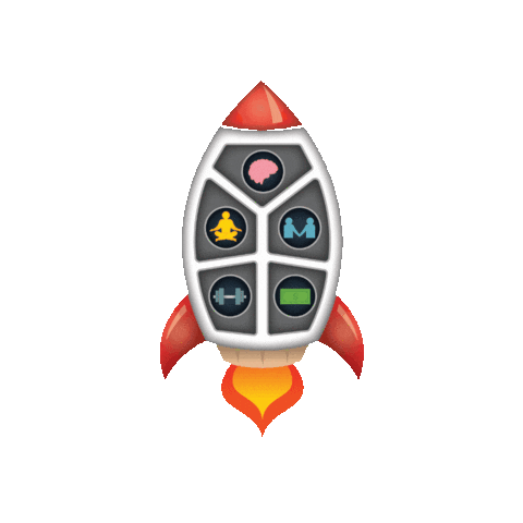 Rocket Spaceship Sticker by Ostrich App