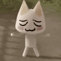 White Cat Animated Happy Dance GIF