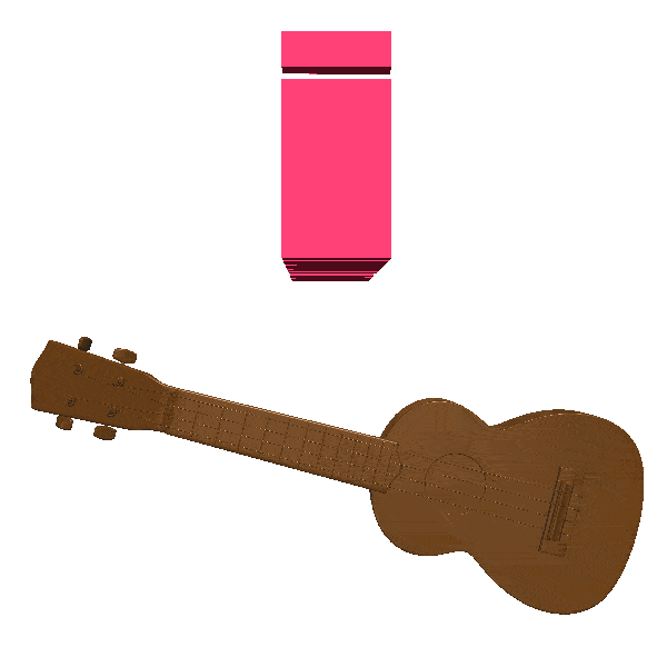 3D Ukulele Sticker by Jogando Casualmente