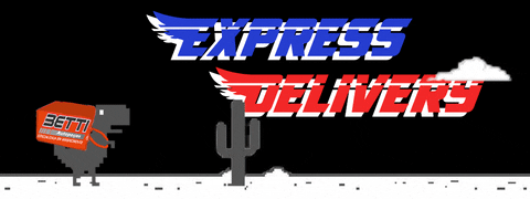 Delivery Dino GIF by Betti Autopeças - Buscando sempre o melhor para nossos clientes.