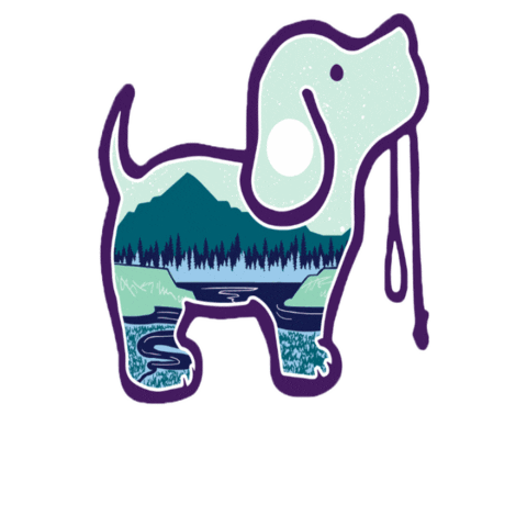 Outdoors Pup Sticker by Puppie Love Brand
