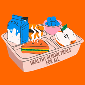 Healthy school meals for all lunch tray