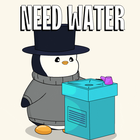 Sweating Drink Water GIF by Pudgy Penguins