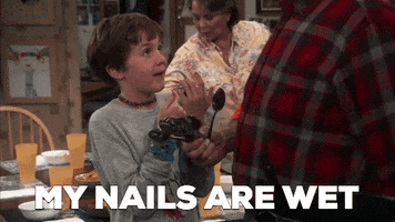 my nails are wet GIF by Roseanne
