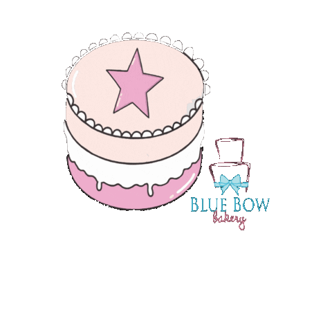 blue bow bakery Sticker