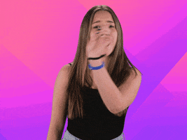 Celebrity gif. Kenzie, singer and actress, gives us a sassy smirk while pointing a finger and waving her hand back and forth, emphasizing each letter and spelling out "No."