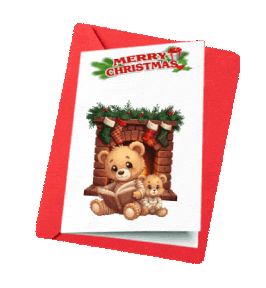 Teddy Bears Christmas Sticker