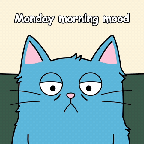Blue Cat Back To Work GIF