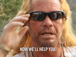 Reality TV gif. Duane Chapman known as Dog the Bounty Hunter looks at us seriously and says, "Now I'll help you."