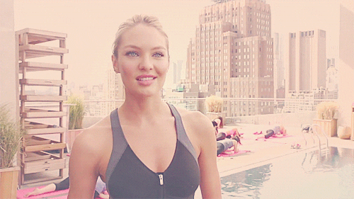 fashion model blonde workout vs model GIF