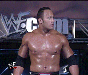 7. Half-Hour: Singles Match > The Rock vs. ??? Giphy