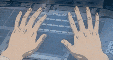 ghost in the shell typing fingers gif