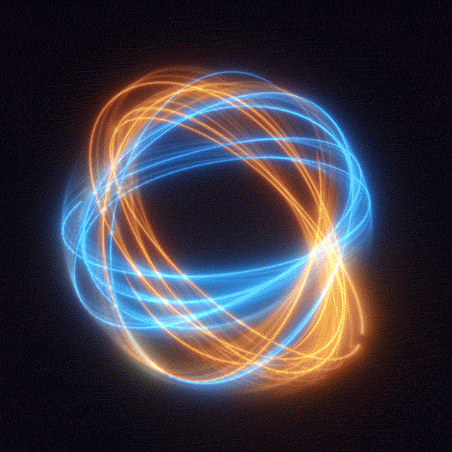 xponentialdesign loop blue neon orange GIF