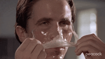 Christian Bale Face Mask GIF by PeacockTV