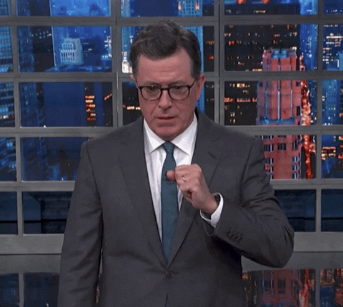 Throw Up Stephen Colbert GIF by MOODMAN - Find & Share on GIPHY