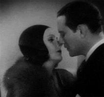 greta garbo kissing with eyes open GIF by Maudit