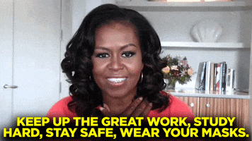 Stay Safe Michelle Obama GIF by Team Coco