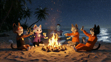Good Vibes Beach GIF by Mars Cats Voyage