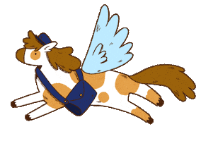 Flying Horse Sticker by Lois Dolores