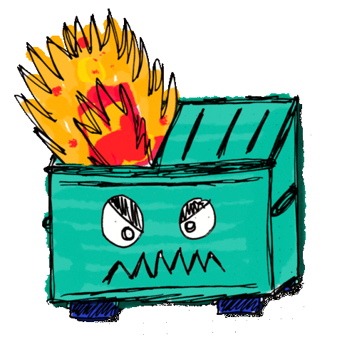 Fire Dumpster Sticker by Todd Rocheford