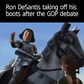 Ron Desantis taking off his boots after the GOP debate motion meme