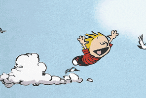 Flying Calvin And Hobbes GIF