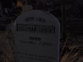 Emmett Brown Gravestone GIF by Back to the Future Trilogy